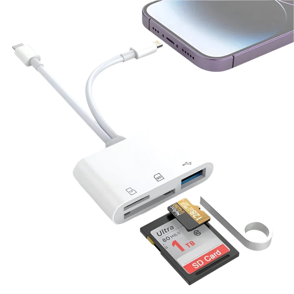 CamDrop 3-in-1 Memory Card Reader for iPhone